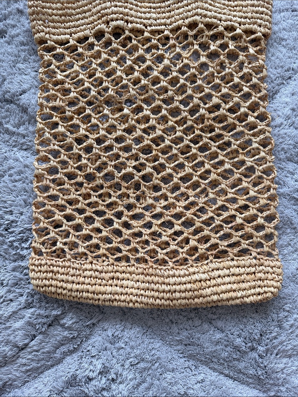Reformation Crochet Straw Market Tote in Natural - Picture 4 of 6